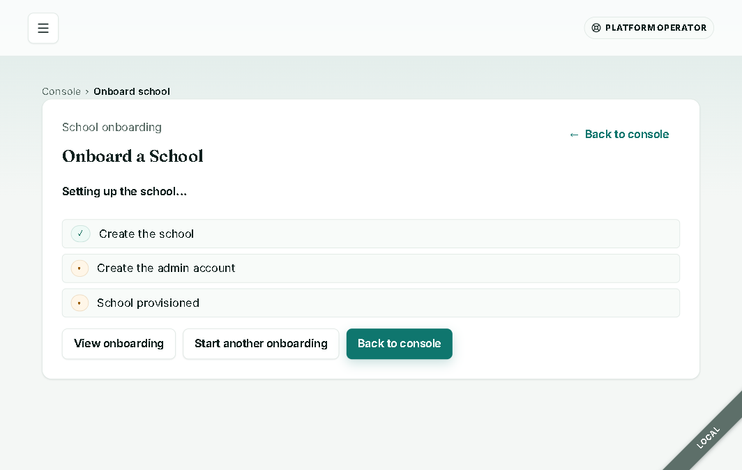 Live campus onboarding via durable Workflow